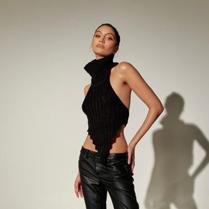 Local European Saro Knit Turtleneck Top